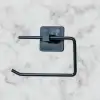 New Kendiliğinden Yapışkanlı Siyah Paslanmaz Metal Kapaksız Tuvalet Kağıtlığı Aparatı