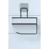 New Kendiliğinden Yapışkanlı Tuvalet Kağıdı Tutacağı ve Yedek Raf - Siyah Modern Metal Tasarım