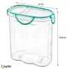 New Kilitli Kapaklı Contalı Hava,Su Sıvı Geçirmez 2,4 Litre Erzak Saklama Kabı-SA590