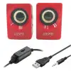 New N62 1+1 Multimedia USB ve Jacklı Mini Hoparlör Yüksek Stereo Ses Sistemi