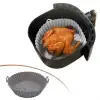 New Renkli Isıya Dayanıklı Yıkanılabilir Silikon Fırın Ve Airfryer Yuvarlak Pişirme Matı 20 Cm
