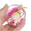 New Renkli Metal Kafesli Peluş Fareli Kedi Köpek Oyuncağı Oyun Topu 6 cm