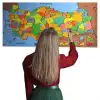 New Renkli Türkiye Haritası Manyetik Yapıştırıcı Gerektirmeyen Duvar Stickerı 118 CM * 56 CM