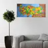New Renkli Türkiye Haritası Manyetik Yapıştırıcı Gerektirmeyen Duvar Stickerı 118 CM * 56 CM