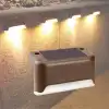 New Solar Güneş Enerjili Şarj Edilen Köşebent Merdiven Veranda Bahçe Yolu Led Lamba Işık 4 Adet