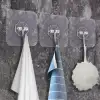 New Süper Güçlü Yapışkanlı Suya Dayanıklı Şeffaf Askı 5li Set Yeniden Kullanılabilir Kancalar