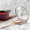 New Tencere Kapak Tutuculu Kaşıklıklı Tencere Kapak Standı Pratik Kaşık Kepçe Altlık Düzenleyici