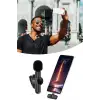 New Type C Uyumlu İphone Dönüştürücülü Kablosuz Yaka Mikrofonu Android ve İphone Uyumlu Mini Mikrofon