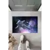 Dekoratif Dijital Galaxy Astronot Mavi Kapı Paspası Dış Mekan Paspas K-2119