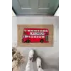 Dekoratif Dijital I Love London Otobüsü Kırmızı Kapı Paspası Dış Mekan Paspas K-3172