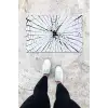Dijital Baskı Beyaz Kırık Cam Desen Kapı Önü Paspası K-1046