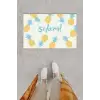 Dijital Baskı Dekoratif Ananas Mavi Kapı Önü Paspası K-1214
