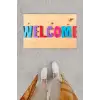 Dijital Baskı Dekoratif Welcome Ahşap Kapı Önü Paspası K-1247