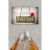 Dijital Baskı Dekoratif Welcome Gri Kapı Önü Paspası K-1248