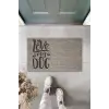 Dijital Baskı Gri Love My Dog Dekoratif Kapı Paspası K-2023