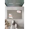 Dijital Baskı Gri Meowy Yazılı Arkasını Dönmüş Kazaklı Kedi Dekoratif Kapı Paspası K-2061