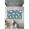 Gri Kapı Önü Paspası Kedi Patisi Desen  K-3254
