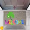 Kapı Önü Paspası Dekoratif Dijital Baskı Welcome P-2357