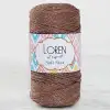 Loren Soft Star Makrome İpi Gümüş Simli Kahverengi