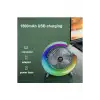 Masaüstü Vantilatör Usb Şarjlı Rgb Led Işıklı 3 Kademeli 180° Ayarlanabilir Soğutucu Fan Pembe