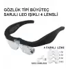 Şarjlı Gözlük Büyüteç  4 Farklı Lens 11537dc