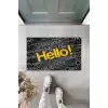 Siyah Kapı Önü Paspası Hello Desen  K-3265