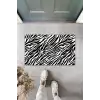 Siyah Kapı Önü Paspası Zebra Desen  K-3253