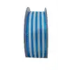 Tafta Çizgi Desen Kurdele 25 mm Mavi 10 Metre