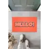 Turuncu Kapı Önü Paspası Hello Desen  K-3277