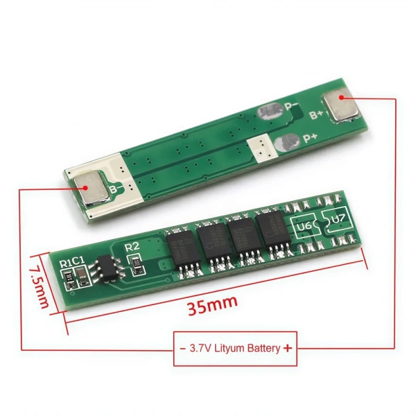 1S 10A 3.7V Li-ion Li-Po BMS Batarya Koruma Devresi