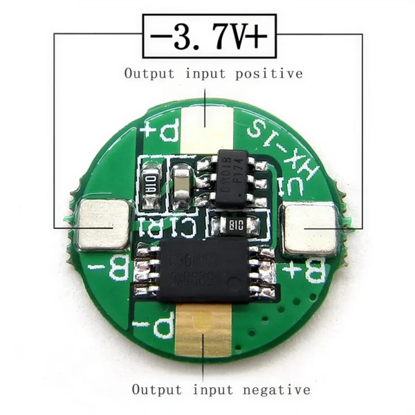 1S 2.5A 3.7V Li-ion Li-Po Yuvarlak BMS Batarya Koruma Devresi