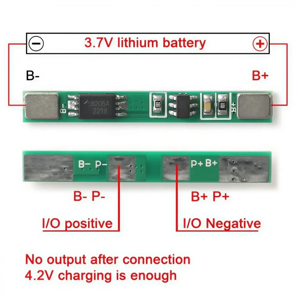 1S 3A 3.7V Li-ion Li-Po BMS Batarya Koruma Devresi