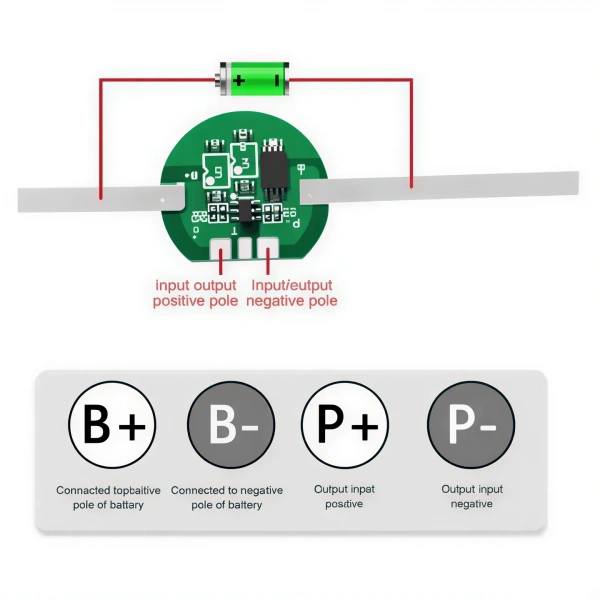 1S 3A 3.2V LiFePO4 Yuvarlak Tip BMS Batarya Koruma Devresi