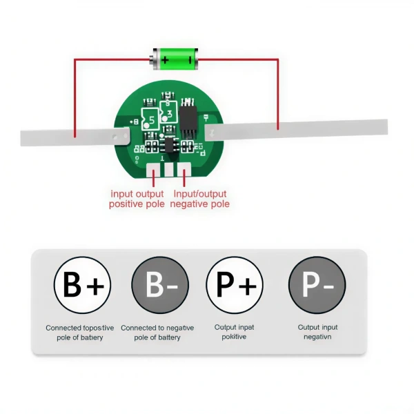 1S 4.5A 3.2V LiFePO4 Yuvarlak BMS Batarya Koruma Devresi