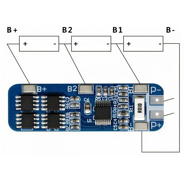 3S 10A 11.1V Li-ion Li-Po Balanslı BMS Batarya Koruma Devresi