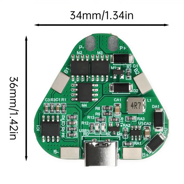 3S 20A 11.1V Li-ion Li-Po Type-C Girişli BMS Batarya Koruma Devresi