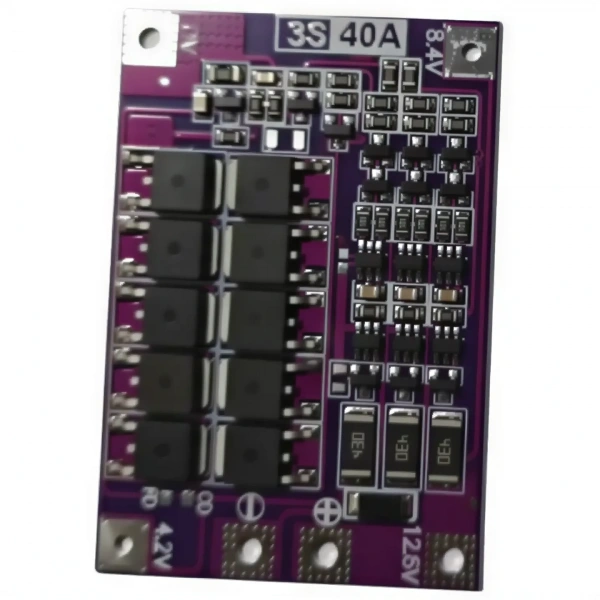 3S 40A 12.6V Li-ion Li-Po Balanslı Mor PCB BMS Batarya Koruma Devresi