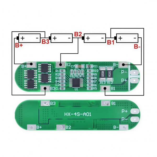 4S 12A 14.8V Li-ion Li-Po Balanslı BMS Batarya Koruma Devresi