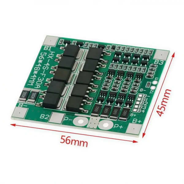 4S 30A 12.8V LiFePO4 Balanslı Yeşil PCB BMS Batarya Koruma Devresi