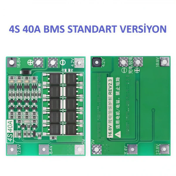 4S 40A 16.8V Li-ion Li-Po BMS Batarya Koruma Devresi Standart Versiyon