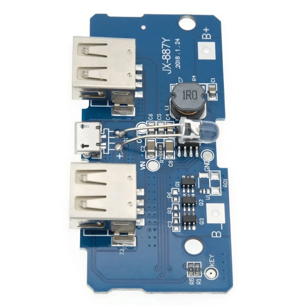 5V 2.1A-1A Çift USB Çıkışlı Pil Seviye Göstergeli Powerbank Kartı
