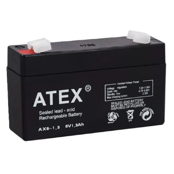 Atex AX6-1.3 6V 1.3Ah Bakımsız Kuru Akü