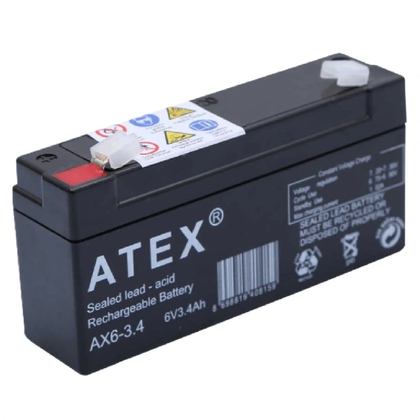 Atex AX6-3.4 6V 3.4Ah Bakımsız Kuru Akü
