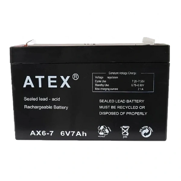 ATEX AX6-7 6V 7Ah Bakımsız Kuru Akü