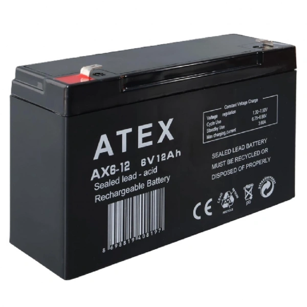 ATEX AX6-12 6V 12Ah Bakımsız Kuru Akü