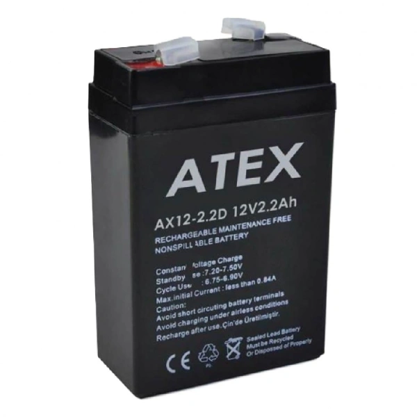 ATEX AX12-2.2 12V 2.2Ah Dik Tip Bakımsız Kuru Akü