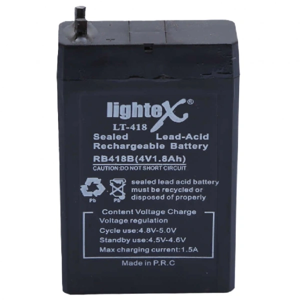 Lightex LT-418 4V 1.8Ah Bakımsız Işıldak Aküsü