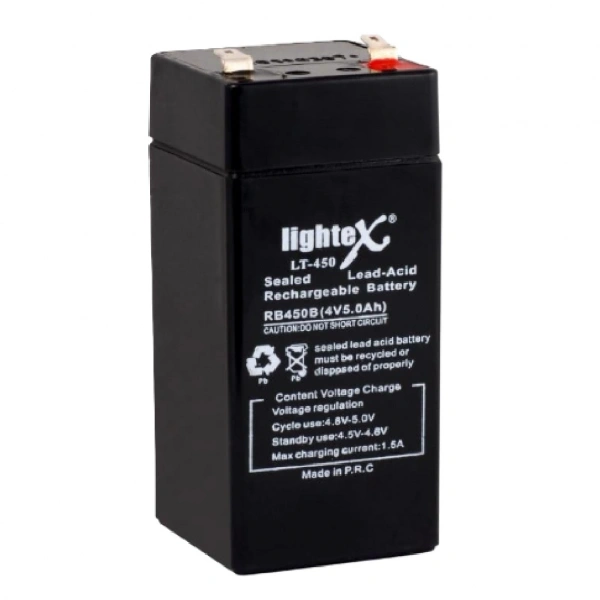 Lightex LT-450 4V 5Ah Bakımsız Işıldak Aküsü