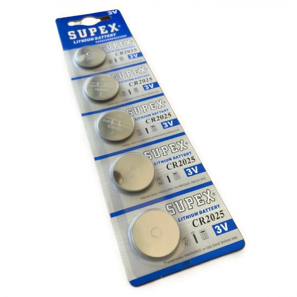 Supex CR2025 3V Lityum Düğme Pil 5li Kart