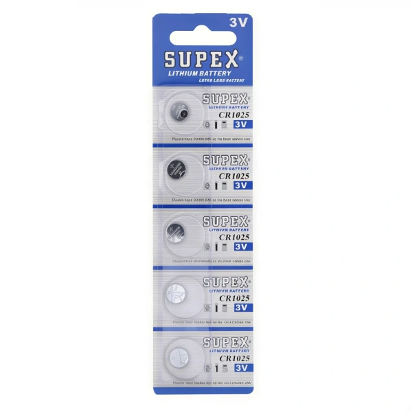 Supex CR1025 3V Lityum Düğme Pil 5li Kart